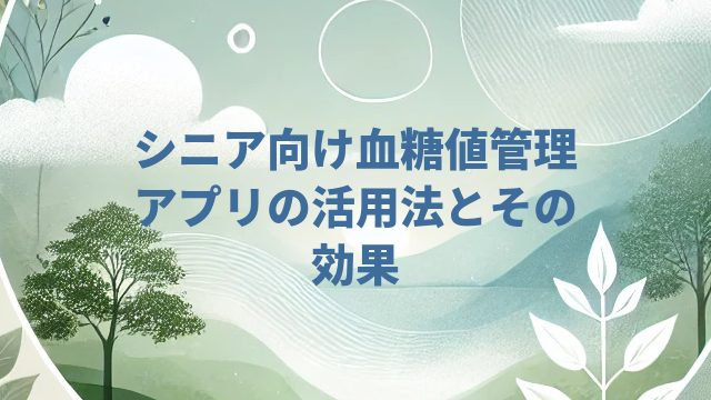 シニア向け血糖値管理アプリの活用法とその効果